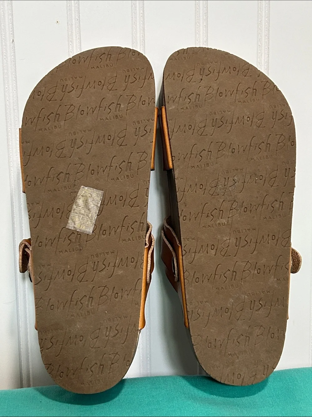 BLOWFISH Malibu Women's Tan Double Strap Wedge Slide Style Sandals Sz: 7